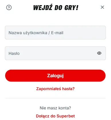 Logowanie do kasyna SUPERBET PL