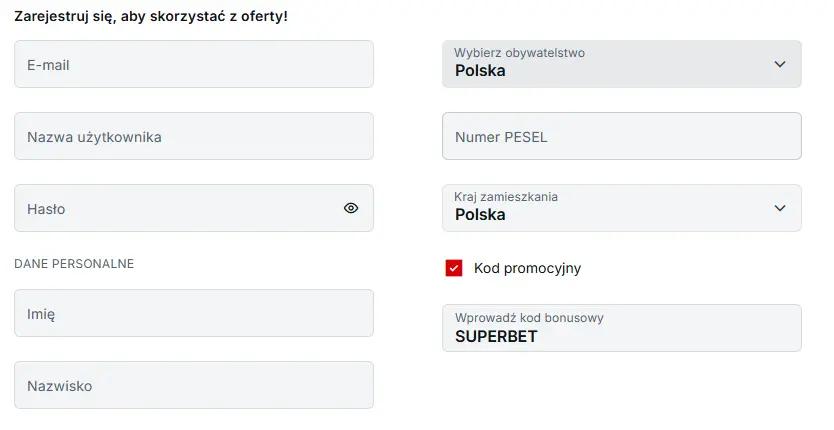 Formy logowania do kasyna SUPERBET PL
